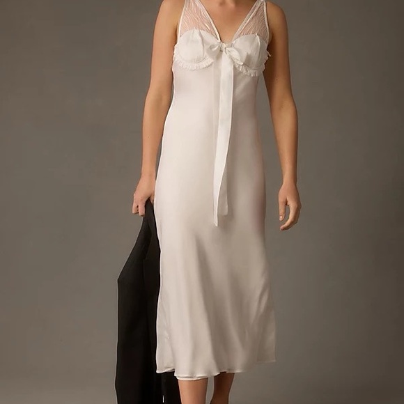 LET ME BE Women's Sheer Bustier Slip Dress-Size M-White-NWT - Picture 5 of 10